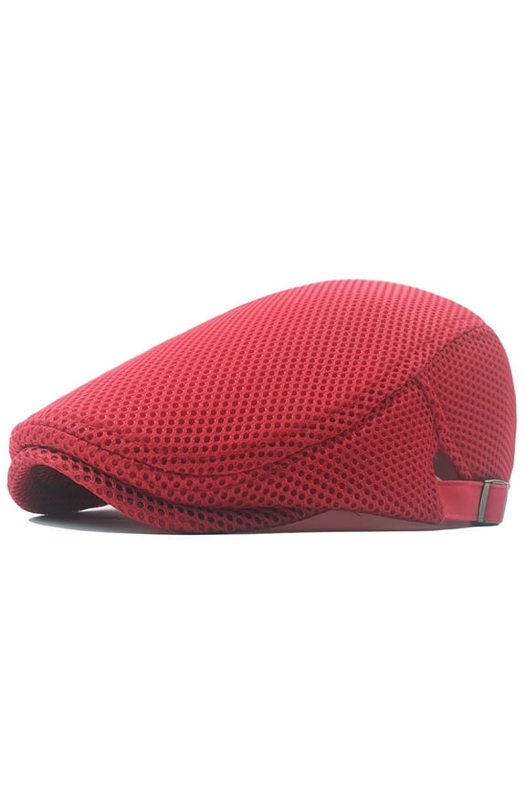 Hats for Men Classic Retro Newsboy Tongue Caps Tweed Newsboy Ivy Berets Running Workouts and Outdoor Activities Red