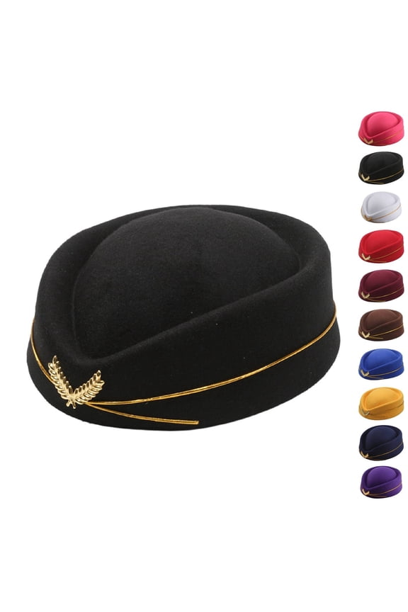 Hats for Women Retro Elegant Plane Cap Ladies Pillbox Hat Multiple Colors Available Coffee for Stage Perform Workout Daily Use