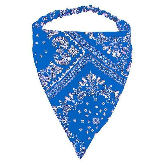 LSQii Head Scarf for Women Sunshade Prints Headband Lightweight Boho Retro Triangle Scarf Head Wrap for Outdoor Travel Vacation Beach Spring Summer Blue