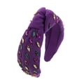 thumbnail image 1 of LSQii Headbands for Women Mardi Gras Outfit Non Slip Clip Wide Head Band Sparkle Sequin Glitte Masquerade Fashion Party Accessories Carnival Purple, 1 of 5