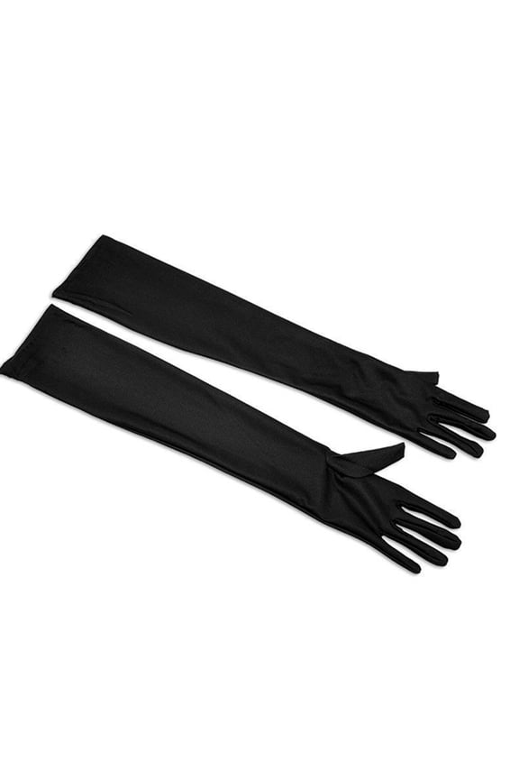 Long Opera Gloves for Women 1920s 20s Stretchy Satin Gloves Bridal Princess Evening Dress Formal Elbow Length Fashion Accessories Black