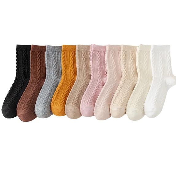 LSQii Mens Womens Socks Multi Color Breathable Plush and Thick Cotton Non Slip Casual Ankle Socks Moisture Wicking Home Leisure Sleeping Wear Coffee