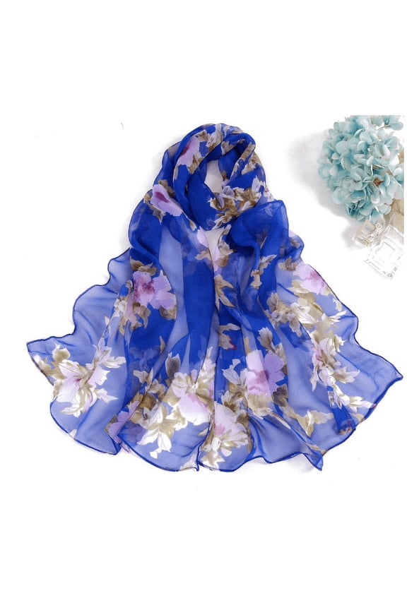 Scarf for Women Casual Lightweight Floral Print Boho Chiffon Scarves Large Long Sunscreen Beach Shawl Wrap Fashion Accessories Spring Summer