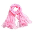 thumbnail image 1 of LSQii Scarf for Women Casual Lightweight Solid Color Chiffon Scarves Large Long Sunscreen Beach Shawl Wrap Fashion Accessories Spring Summer Pink, 1 of 3
