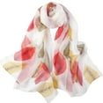 thumbnail image 1 of LSQii Scarf for Women Lightweight Print Floral Pattern Chiffon Shawl Fashion Large Long Thin Sunscreen Wraps Spring Summer Fashion Accessories White, 1 of 4