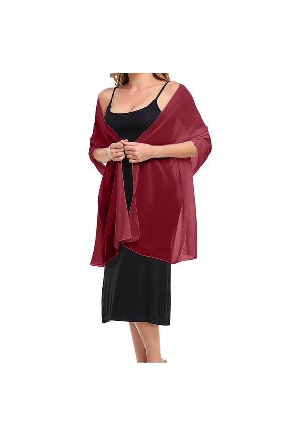 Scarf for Women Lightweight Solid Color Sunshade Large Casual Soft Silky Chiffon Shawl for Spring Summer Outdoor Fashion Accessories Red