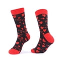 thumbnail image 1 of LSQii Socks for Women Men Heart-shaped Embroidery Knit Soft Breathable Comfort Casual Crew Socking Fashion Daily Wear All Season Valentine's Day Black, 1 of 5