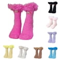 thumbnail image 1 of LSQii Socks for Men Women Casual Big Mouthed Plush Ankle Socks Fluffy Soft Breathable Home Floor Slipper Non Slip Novel Funny for Gift Trendy Black, 1 of 5