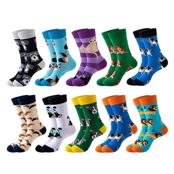 LSQii Socks for Men Women Casual Retro Cute Animal Comfortable Soft Cotton Ankle Socks Moisture Wicking Non Slip Everyday Wear,for Gift Sky Blue