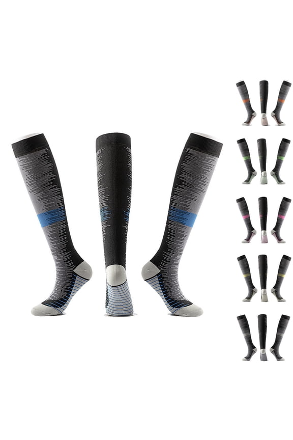 Socks for Men Women Soft Pressure Sport High Calf Long Boot Socks Odor Proof Stockings Unisex Absorbing for Running Athletic Work Green
