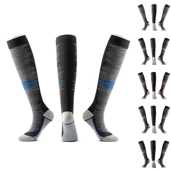 LSQii Socks for Men Women Soft Pressure Sport High Calf Long Boot Socks Odor Proof Stockings Unisex Absorbing for Running Athletic Work Yellow