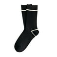 thumbnail image 1 of LSQii Socks for Women Men Breathable Comfort Casual Cotton Odor Proof Crew Socking Striped Knit Soft Fashion Daily Wear All Season Black, 1 of 3