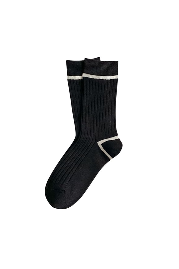 Socks for Women Men Breathable Comfort Casual Cotton Odor Proof Crew Socking Striped Knit Soft Fashion Daily Wear All Season Black,Summer Sale
