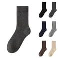 thumbnail image 1 of LSQii Socks for Women Men Casual Breathable Cozy Warm Thick Cotton Ankle Socks Non Slip Moisture Wicking Solid Color Everyday Wear Black,Under $3, 1 of 8
