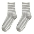 thumbnail image 1 of LSQii Socks for Women Men Striped Knit Soft Casual Odor Proof Cotton Breathable Comfort Crew Socking Fashion Daily Wear All Season Gray, 1 of 2