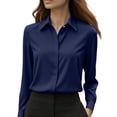 thumbnail image 1 of BWASD Sweatshirt for Women Long Sleeve Satin Solid Color Shirts Slim Fit Shirt Winter Going Out Tops Blue Size L Lightweight Sweaters Winter Clothes 2026, 1 of 9