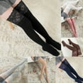 thumbnail image 1 of LSQii Women Thigh High Socks Casual Soft Lace Trim Over Knee High Socks Cotton Solid Color Long Boot Stocking Leg Warmer Sweet Go Out Daily Wear Fashion Blue, 1 of 4