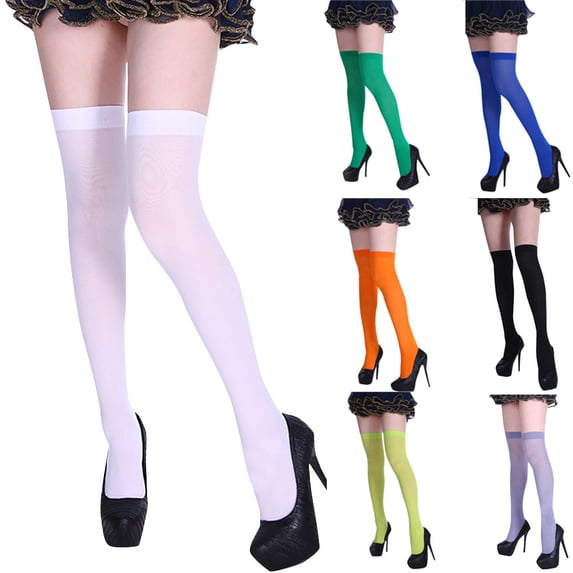 LSQii Women Thigh High Socks Sheer Thin Non‑Slip Long Boot Stocking Leg Warmer Casual Soft Over Knee High Socks Multiple Colors Available Everyday Wear Black
