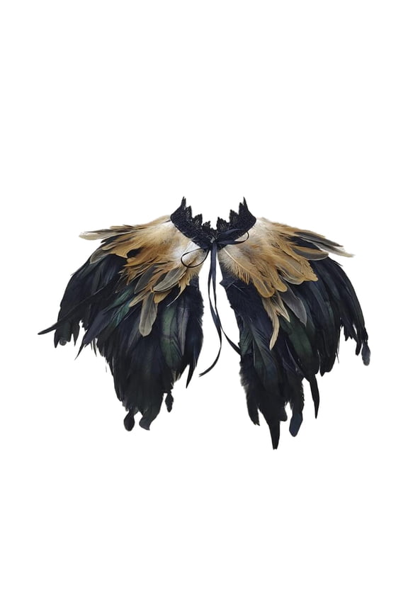 Women's Shawl Gothic Real Natural Shrug Shoulder Victorian Collar Shawl Wrap Fashion Cape Colorful Carnival Party Accessories Brown