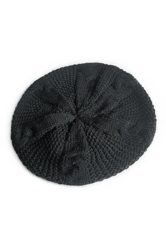 Womens Hats Cute Casual Solid Color Knitted Beret Classic Retro Newsboy Tongue Caps Winter Spring Dress Fashion Black