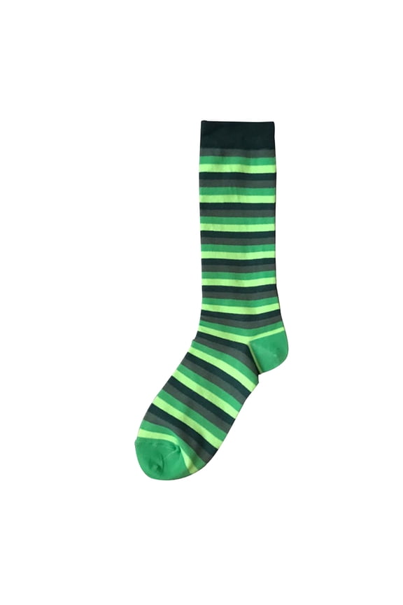Womens Mens Socks Breathable Thick Cotton Thigh Crew Socks Shamrock Casual Striped Novelty for St. Patrick Day Party Accessories Green