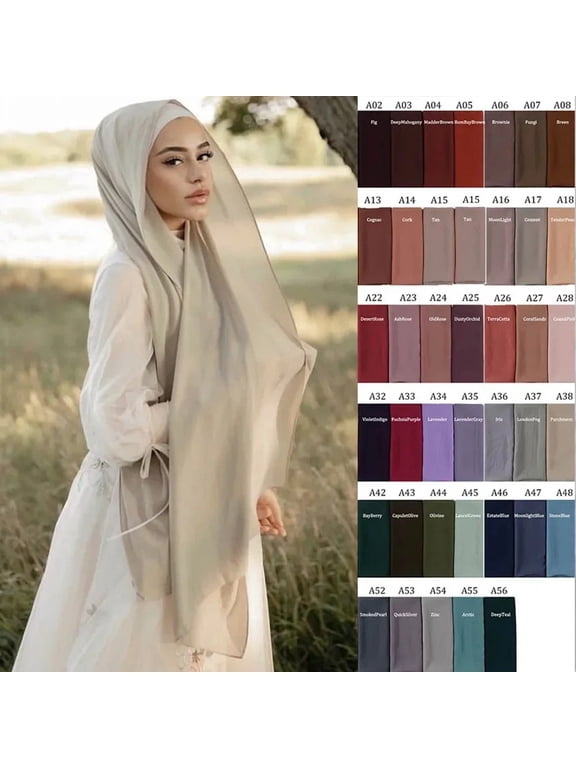 Womens Scarf Casual Solid Color Chiffon Shawl Wrap Large UV Protection Breathable Scarves Multiple Colors Available Muslim Hijab Daily Wear Outdoor Work Black,Under $3