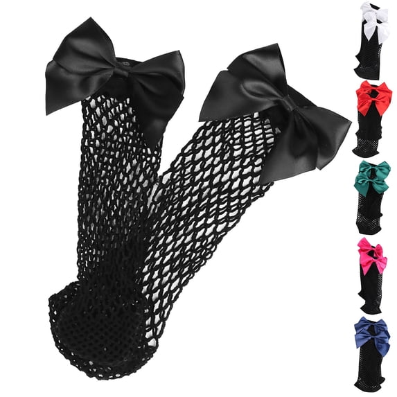 LSQii Womens Socks Mesh Lace Net Ankle Socks with Cute Bow LightWeight Breathable Thin Trendy for Performances and Party Fashion Accessories,Under $3