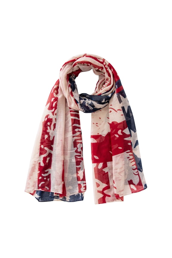 Scarf for Women MenFashion Casual USA Patriotic Large Chiffon Sunshade ShawlAmerican Flag Printed Sunscreen Silk Scarffor Independence Day