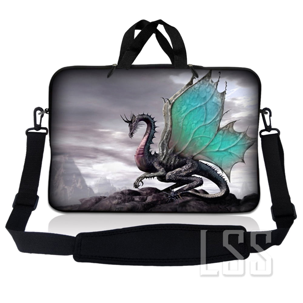 LSS 10 10.2 inch Laptop Sleeve Bag Compatible with Acer, Asus, Dell, MacBook, Carrying Case Pouch w/ Handle , Silver Red Skull