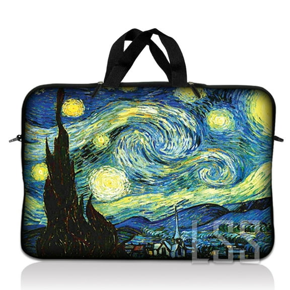 LSS 10.2 inch Laptop Sleeve Bag Carrying Case Pouch with Handle for 8" 8.9" 9" 10" 10.2" Apple MacBook, Acer, Asus, Dell, Starry Night