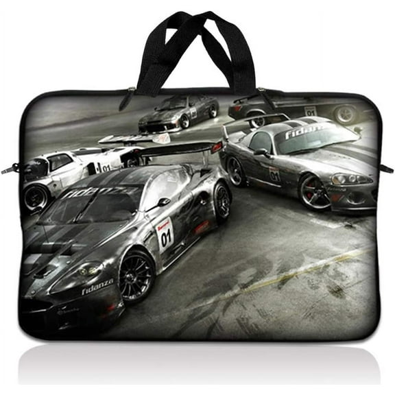 LSS 10.2 inch Laptop Sleeve Bag Carrying Case with Handle for 8" 8.9" 9" 10" 10.2" Apple MacBook, Acer, Dell, Hp, Sony, Racing Cars