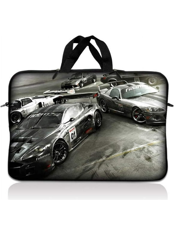 LSS 10.2 inch Laptop Sleeve Bag Carrying Case with Handle for 8" 8.9" 9" 10" 10.2" Apple MacBook, Acer, Dell, Hp, Sony, Racing Cars