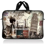 LSS 12.3 inch Laptop Sleeve Bag Carrying Case Pouch with Handle for 11" 11.6" 12" Apple Macbook, GW, Acer, Asus, Dell, Hp, Sony, Toshiba, World Landmarks