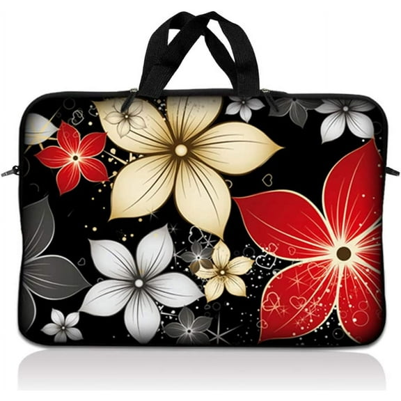 LSS 12.3 inch Laptop Sleeve Bag Carrying Case with Handle for 11" 11.6" 12" Apple MacBook, Acer, Dell, Hp, Sony, Flower Leaves