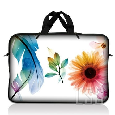 LSS 13.3 inch Laptop Sleeve Bag Carrying Case with Handle for 13.3" 13" 12.1" 12" Apple MacBook, Acer, Dell, Hp, Sony, Daisy Flower Leaves Floral