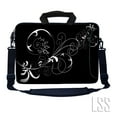 thumbnail image 1 of LSS 13.3 inch Laptop Sleeve Bag Notebook with Extra Side Pocket, Soft Carrying Handle & Removable Shoulder Strap for 12" 12.1" 13" 13.3" - Vines Black and White Swirl Floral, 1 of 3