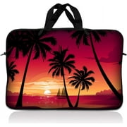 LSS 14.1 inch Laptop Sleeve Bag Carrying Case Pouch with Handle for 14" 14.1" Apple Macbook, GW, Acer, Asus, Dell, Hp, Sony, Toshiba, Hawaiian Paradise Palm Tree