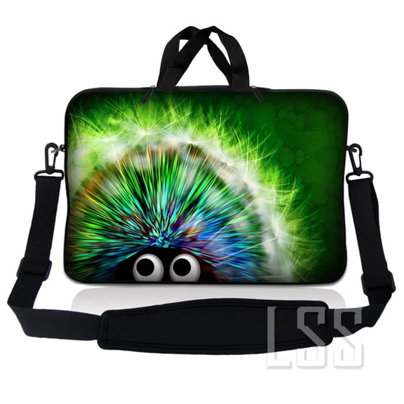 LSS 14-14.9 inch Neoprene Laptop Sleeve Bag Carrying Case with Handle and Adjustable Shoulder Strap - Hedgehog Design