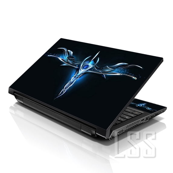 LSS 15 15.6 inch Laptop Notebook Skin Sticker Cover Art Decal For Hp Dell Lenovo Apple Asus Acer Fits 13.3" 14" 15.6" 16" with 2 Wrist Pads Free - Blue Sign