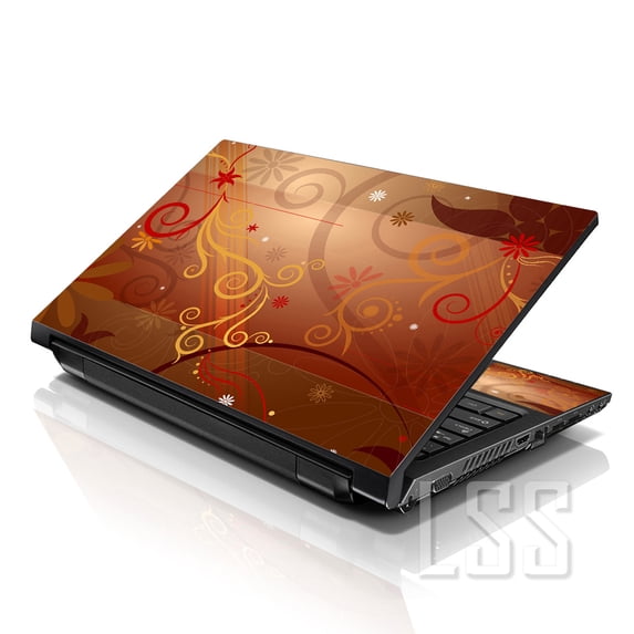 LSS 15 15.6 inch Laptop Notebook Skin Sticker Cover Art Decal For Hp Dell Lenovo Apple Asus Acer Fits 13.3" 14" 15.6" 16" with 2 Wrist Pads Free - Floral Vines