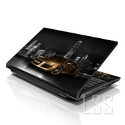 LSS 15 15.6 inch Laptop Notebook Skin Sticker Cover Art Decal For Hp Dell Lenovo Apple Asus Acer Fits 13.3 14 15.6 16 with 2 Wrist Pads Free - Gold Audi Car