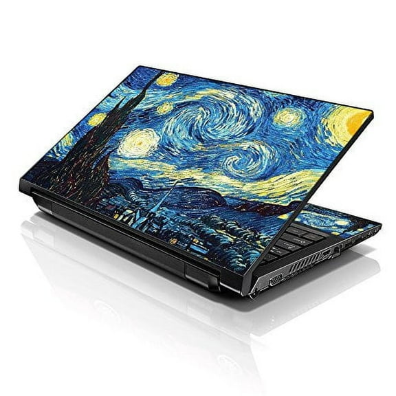 LSS 15 15.6 inch Laptop Notebook Skin Sticker Cover Art Decal For Hp Dell Lenovo Apple Asus Acer Fits 13.3" 14" 15.6" 16" with 2 Wrist Pads Free - Van Gogh Starry Night