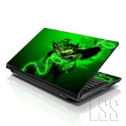 LSS 15 15.6 inch Laptop Notebook Skin Sticker Cover Art Decal For Hp Dell Lenovo Apple Asus Acer Fits 13.3" 14" 15.6" 16" with 2 Wrist Pads Free - Green Butterfly