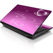 LSS 15.6 Laptop Notebook Skin Sticker Reusable Cover Protector Vinyl Sticker Cover Decal Fits 13 - 16 - Pink Hearts Pattern