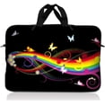 thumbnail image 1 of LSS 15.6 inch Laptop Sleeve Bag Carrying Case with Handle for 14" 15" 15.4" 15.6" Apple MacBook, Acer, Dell, Hp, Sony, Rainbow Butterfly, 1 of 4