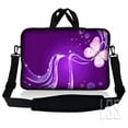thumbnail image 1 of LSS 15.6 inch Laptop Sleeve Bag Compatible with Acer, Asus, Dell, HP, Sony, MacBook and more | Carrying Case Pouch w/ Handle & Adjustable Shoulder Strap, Purple Butterfly Floral, 1 of 3