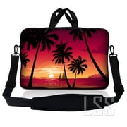 LSS 15.6 inch Laptop Sleeve Bag Compatible with Acer, Asus, Dell, HP, Sony, MacBook Carrying Case w/ Handle & Adjustable Strap, Hawaiian Paradise Palm Tree
