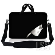 LSS 15.6 inch Laptop Sleeve Bag Compatible with Acer, Asus, Dell, HP, Sony, MacBook, Carrying Case Pouch w/ Handle & Strap, Lady in Hood