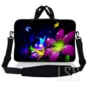 LSS 15.6 inch Laptop Sleeve Bag Compatible with Acer, Dell, HP, Sony, MacBook, Carrying Case Pouch w/ Handle & Adjustable Strap, Floral