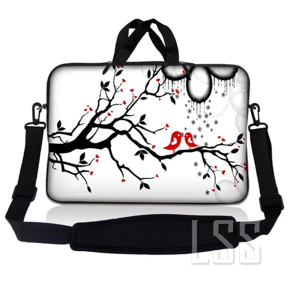 LSS Adjustable Strap Neoprene 15.6'' Laptop Sleeve, Pink Flower Floral
